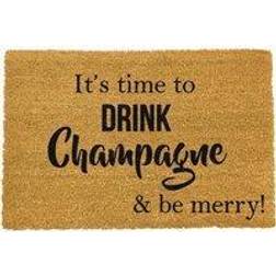 It's Time to Drink Be Merry Doormat Black