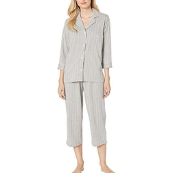 Lauren Ralph Lauren Further Lane Capri Knit Pajama Set - Grey Stripe