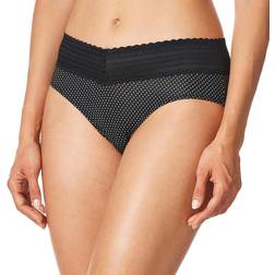 Warner's No Pinching No Problems Dig Free Lace Hipster - Black White Dot