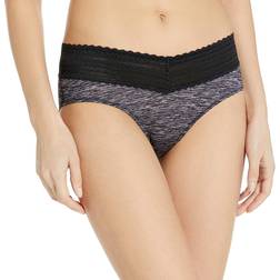 Warner's No Pinching No Problems Dig Free Lace Hipster - Charcoal Heather Print