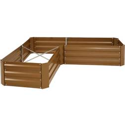 Sunnydaze Sunnydaze Galvanized Steel L-Shaped Raised Garden Bed