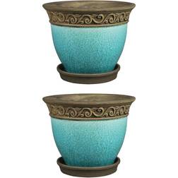 Southern Patio Cadiz 8"" Crackled Ceramic Planter