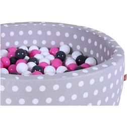 Knorrtoys Bällebad soft Grey white dots mit 300 Bällen