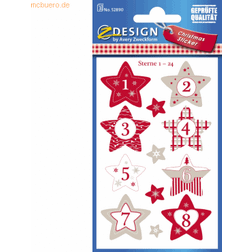 AVERY Zweckform ZDesign Adventskalender-Sticker Sterne