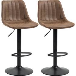 Homcom Set Of 2 Microfiber Retro Tub Bar Stool 110cm 2pcs