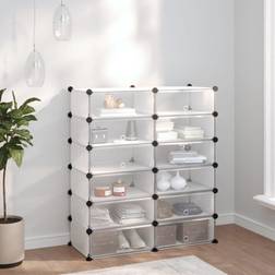 vidaXL Transparent 17.3 x 12.6 x 68.5 in Shoe Rack