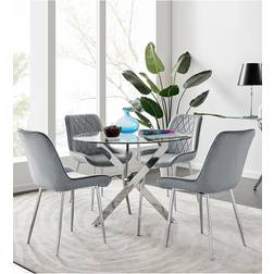 Novara Grey Dining Table 100cm 5pcs