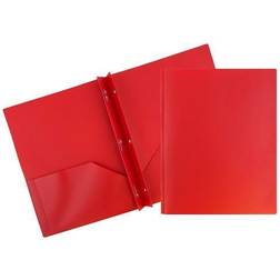 Jam Paper Plastic 2 Pocket School POP Folders with Prongs Fastener