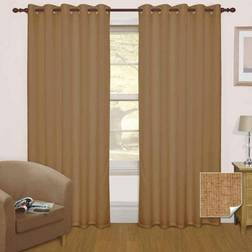 Homescapes 228cm Drop Latte Thermal Blackout Eyelet