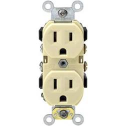 Leviton Grounded duplex outlet,no 111-br15-00i, mfg co, 3pk