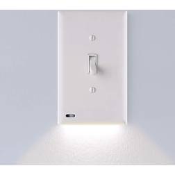 SnapPower SwitchLight Toggle Switch Wall Plate White