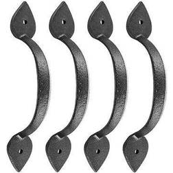 Wrought Iron Door Pulls Black Rustproof Finish Heart 6-7/8