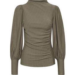 Gestuz Blusenshirt Rifagz aus Jersey - Taupe