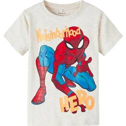 Name It Light Grey Melange Malfi Spiderman T-Shirt-122/128