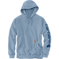 Carhartt Men's Loose Fit Midweight Logo Sleeve Graphic Hoodie - Alpine Blue Heather