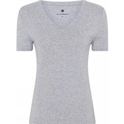 Bambu, T-shirt v-neck slim-fit Grå