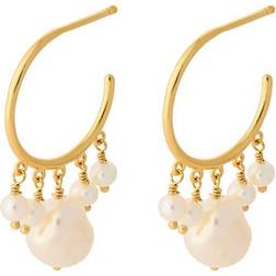 Pernille Corydon Bay Hoops Earrings - Gold/Pearls