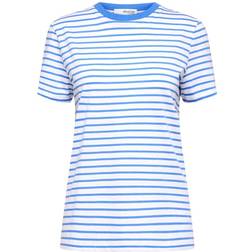 Selected FEMME Damen Slfmyessential Stripe O-neck Tee Noos T Shirt, Ultramarine/Stripes:bright White