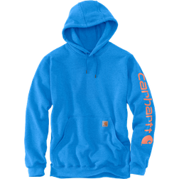 Carhartt Men's Loose Fit Midweight Logo Sleeve Graphic Hoodie - Marine Blue Heather