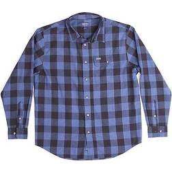 Smith's Workwear Men's Buffalo Pocket Flannel Button-Up Shirt - Bluebay/Black