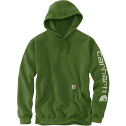 Carhartt Men's Loose Fit Midweight Logo Sleeve Graphic Hoodie - Arborvitae Heather