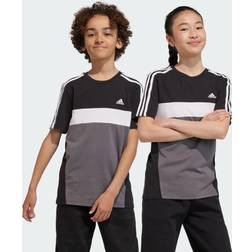 adidas Tiberio 3-Streifen Colorblock T-Shirt - Schwarz/Grau