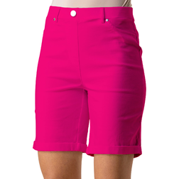 Roman Turned Hem Stretch Shorts - Cerise