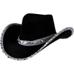 Wicked Costumes Cowboyhat Sort med palietter