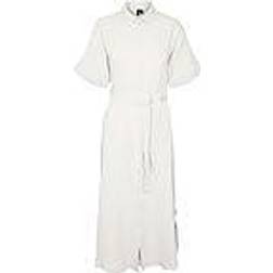 Vero Moda Vmnatali Nia 2/4 Calf Shirt Dress W Skjortklänningar Snow White