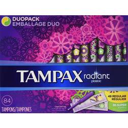 Tampax Radiant Plastic Unscented Regular/Super 84-pack