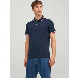 Jack & Jones Herren Klassische Pique Knit Baumwolle Polo-Shirt Marine