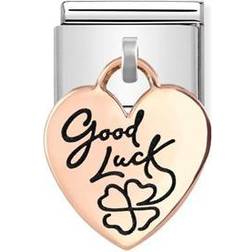 Nomination Classic Rose Gold Good Luck Clover Heart Pendant Charm