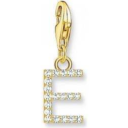 Thomas Sabo Charm-hängsmycke bokstaven med vita stenar guldpläterad