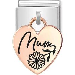 Nomination Classic Rose Gold Mum Flower Heart Pendant Charm