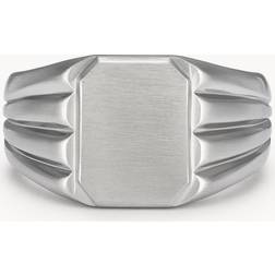 Fossil Men All Stacked Up Stainless Steel Signet Ring