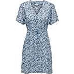 Only Klänning onlEvida S/S Short Dress Wvn Blå