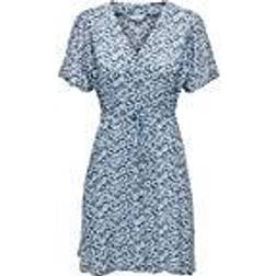 Only Printed Mini Dress Blue, Blue, Xl, Women