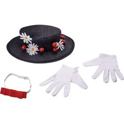 Disguise Adult Mary Poppins Accessory Kit Gray/Red/White