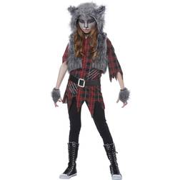 California Costumes Werwolf-Kostüm für Mädchen Halloween-Kostüm grau-rot