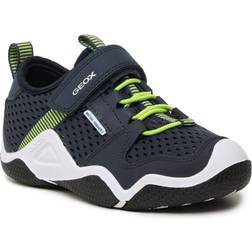 Geox Jungen Jr Wader Sneaker, Navy Lime