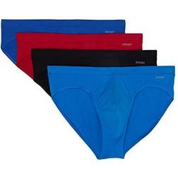 2(X)IST Men's Cotton Stretch Bikini Briefs 4-pack - Skydiver/Black/Scottish Red