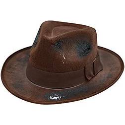 Burned Tattered Brown Fedora Hat Horror Scary Nightmare Dream Costume Accessory