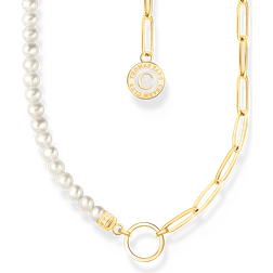 Thomas Sabo Charmista Gold Plated Freshwater Pearl Necklace KE2189-430-14