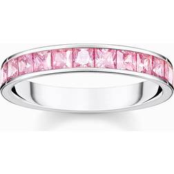 Thomas Sabo Ring med rosa stenar pavé silver