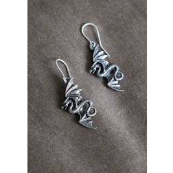 Alchemy gothic flight of airus pewter drop earrings