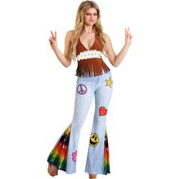 Fun Patchwork Hippie Women's Costume