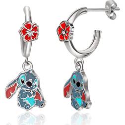 Disney girl's lilo and stitch charm hoop earrings