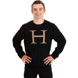 Fun Harry Potter Adult "H" Christmas Sweater Black/Beige