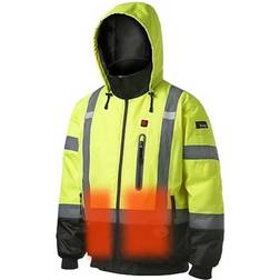 Pioneer Hi-Vis, Waterproof, Nano Tech Heated Safety Bomber Jacket, Yellow