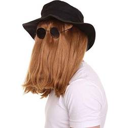 HPO Cousin Creature Costume Wig Shoulder Length Wig with Hat and Glasses Halloween Wig